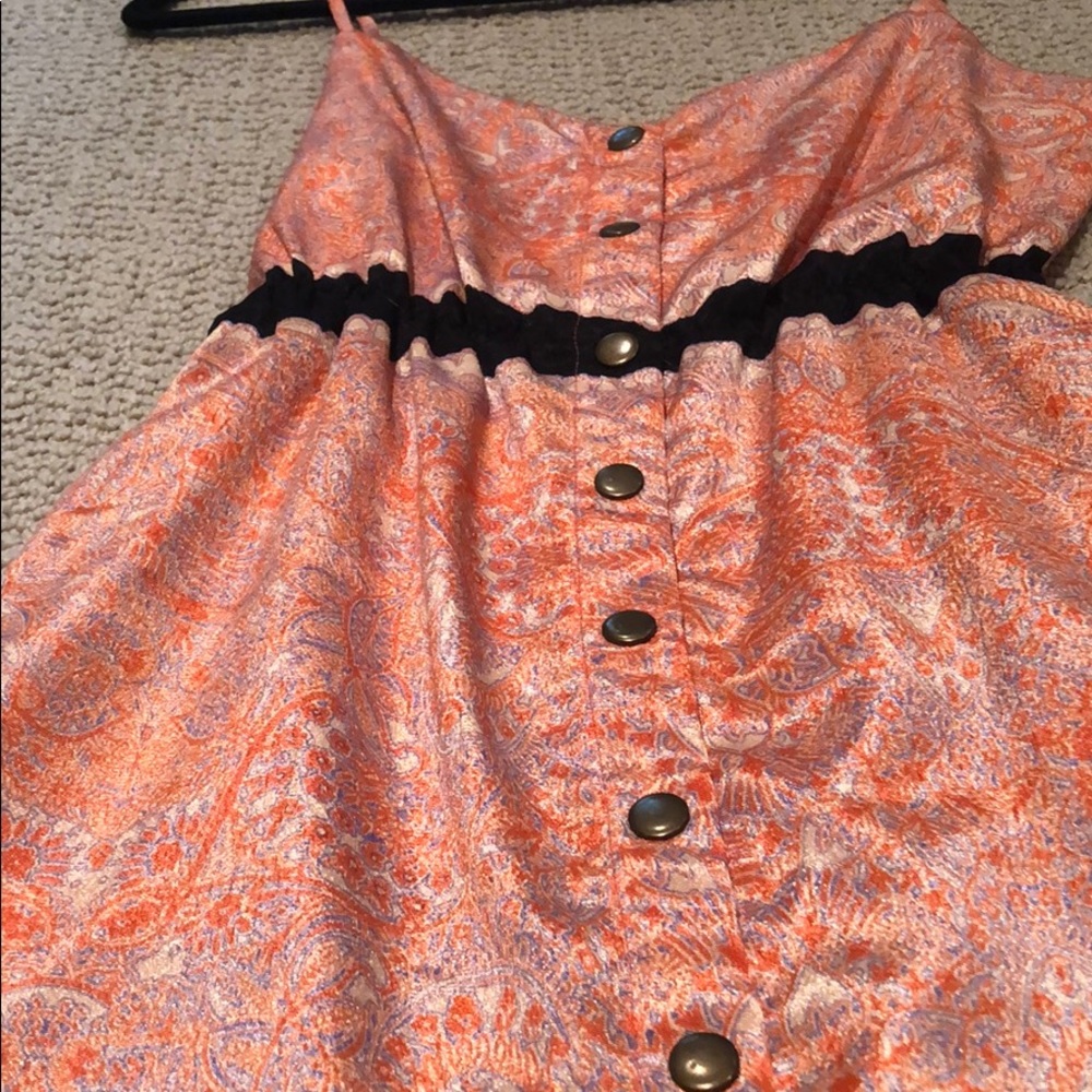 Perfect Summer Orange Button Down Mini Dress - image 3